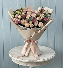 Букет цветов из:  Розы и Лизиантусы #REPLACE_PRED# Новосолдатке