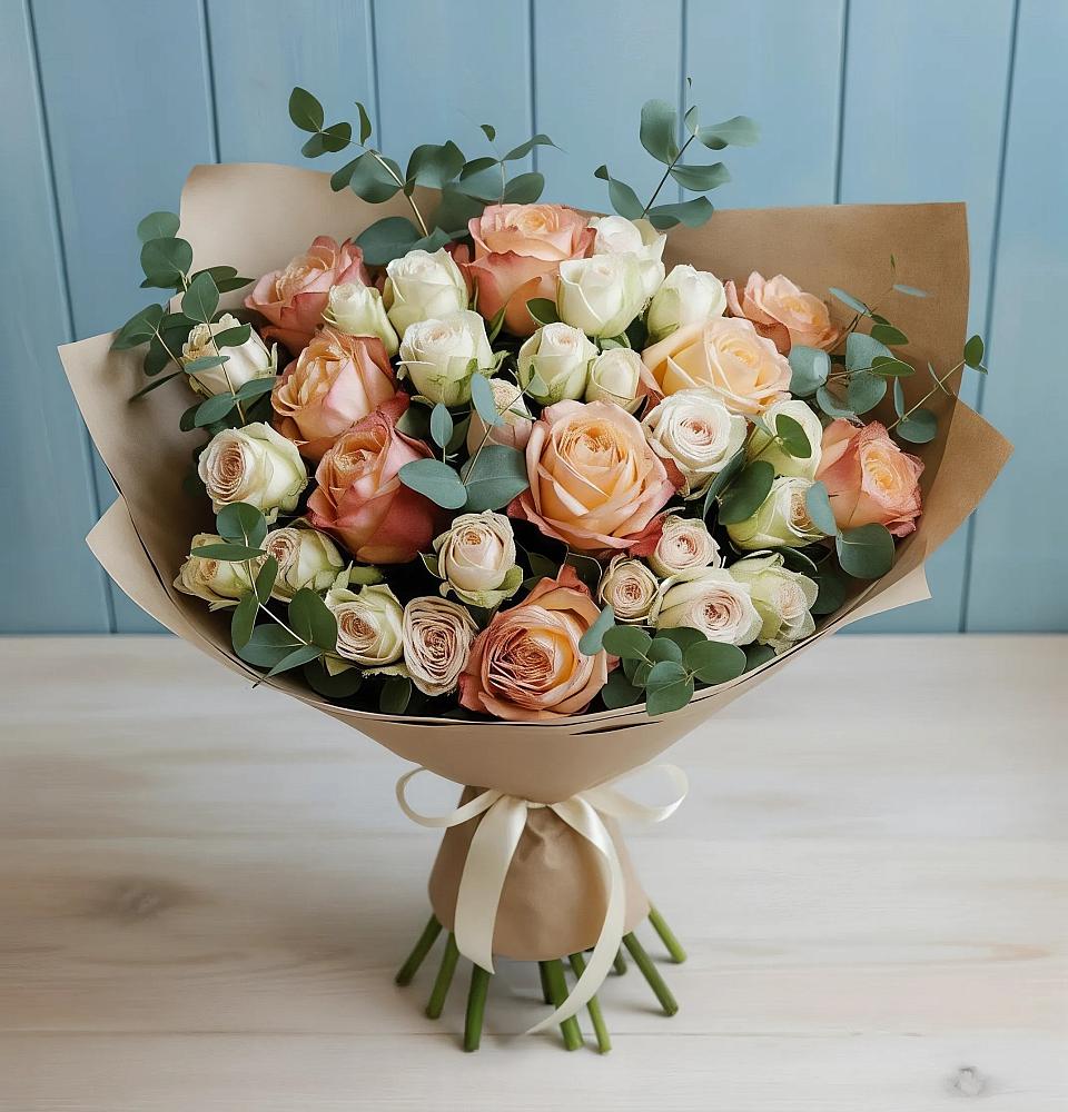 Букет цветов из: Альстромерии и Розы в Новосолдатке