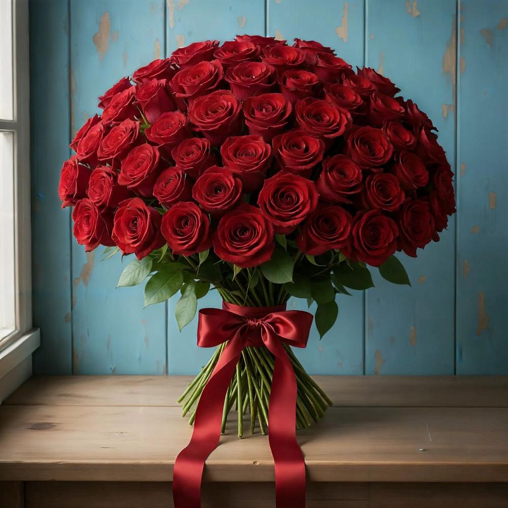 Букет Красные розы Блэк Меджик в Новосолдатке