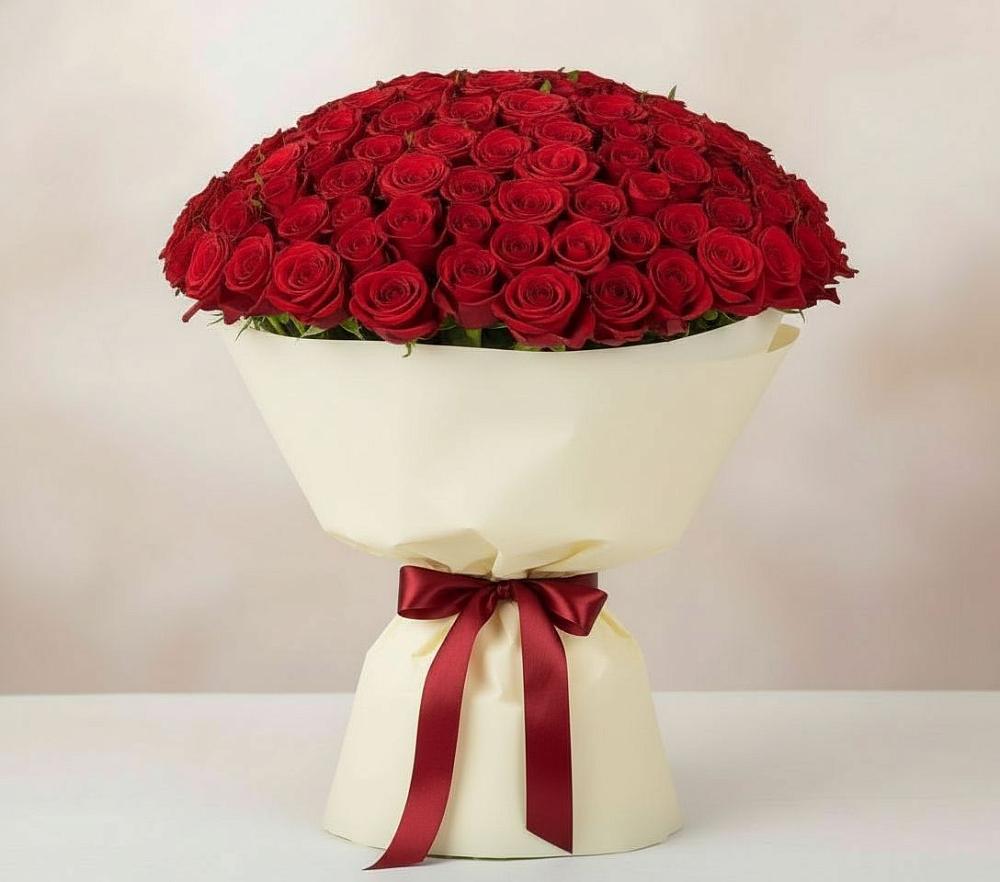 Букет 101 Красная роза Милано в Новосолдатке