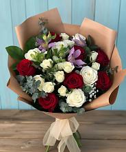 Букет цветов из:  Розы и Альстромерии в Новосолдатке