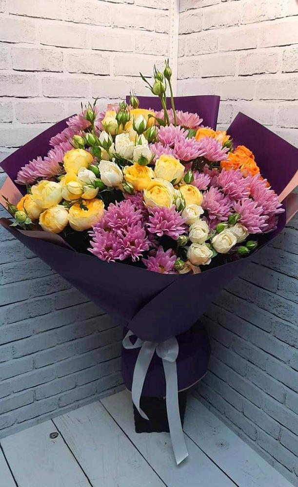 Букет цветов из: Хризантемы и Розы в Новосолдатке