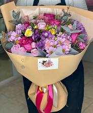 Букет цветов из:  Хризантемы, Гвоздики и Альстромерии в Новосолдатке