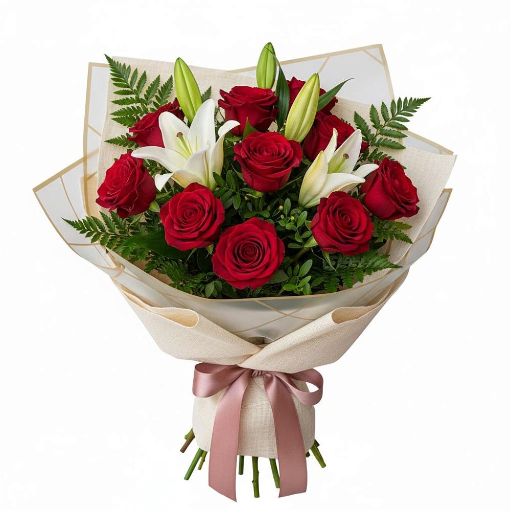 Букет цветов из: Лилии и Розы в Новосолдатке