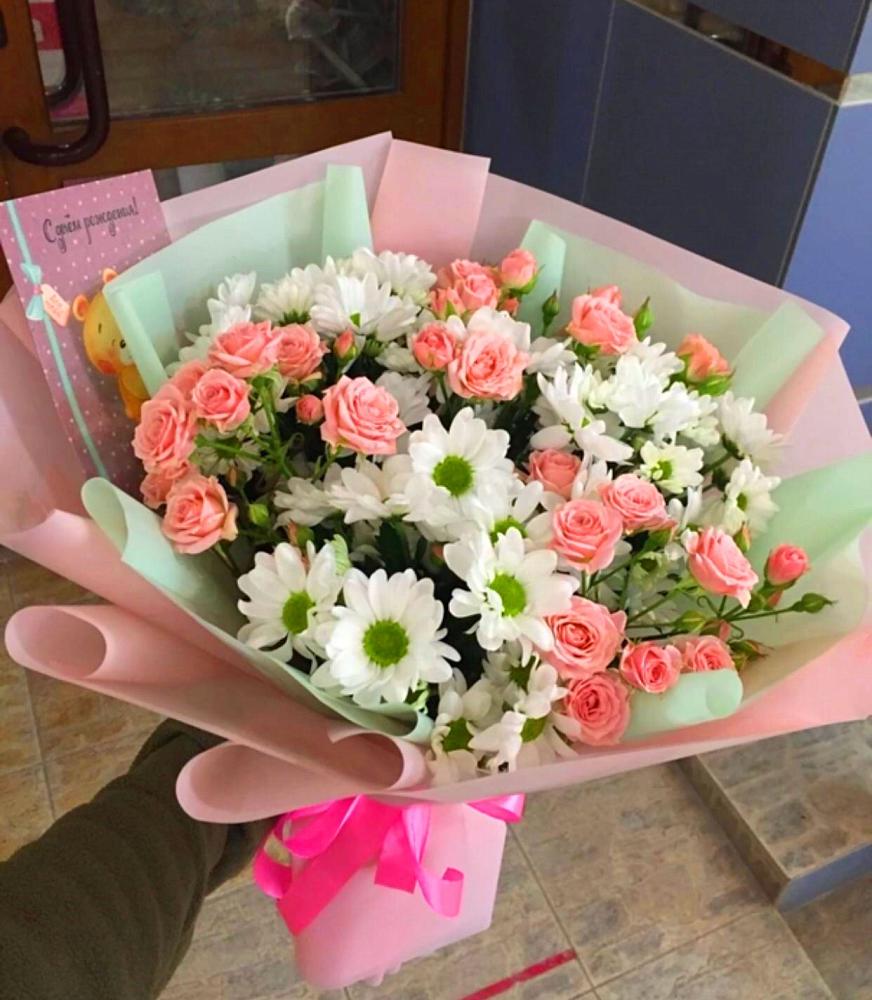 Букет цветов из: Розы и Хризантемы в Новосолдатке