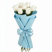 Букет 7 белых роз Проуд в Новосолдатке