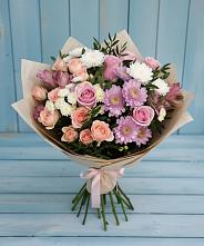 Букет цветов из:  Хризантемы, Розы и Альстромерии #REPLACE_PRED# Новосолдатке