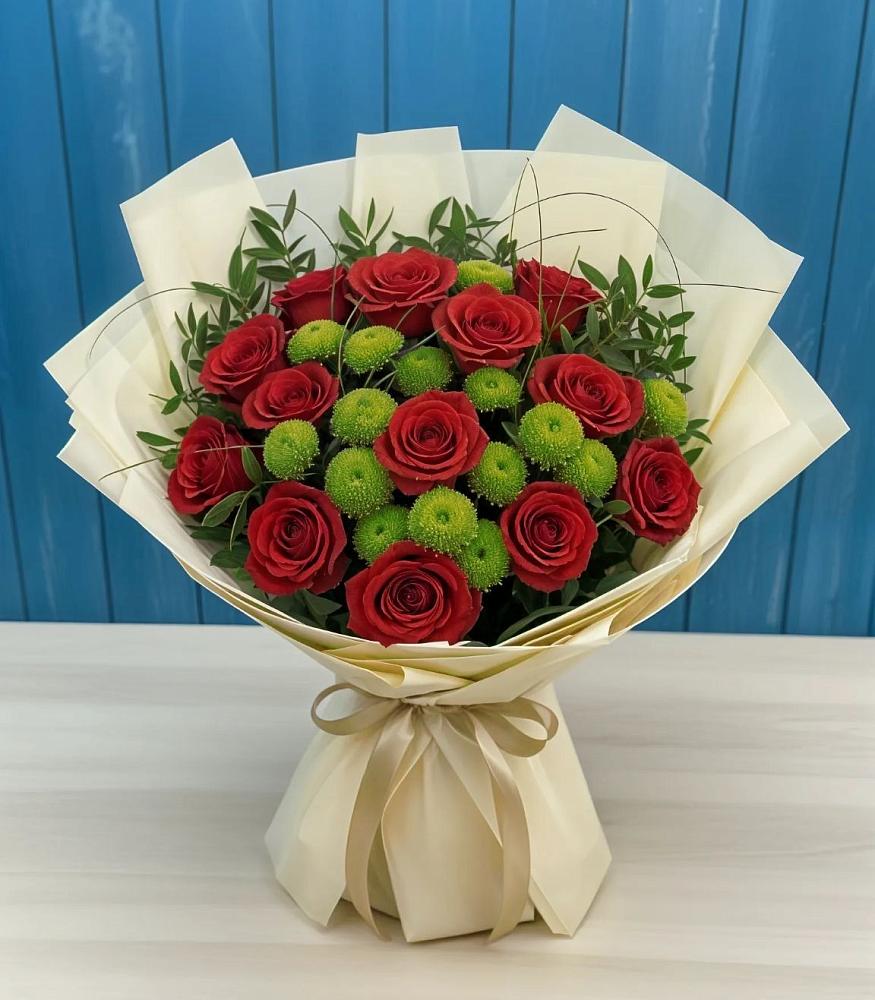 Букет цветов из: Розы и Хризантемы в Новосолдатке