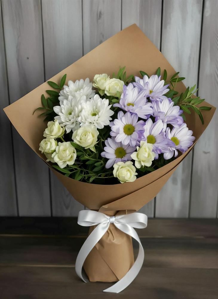 Букет цветов из: Хризантемы и Розы в Новосолдатке