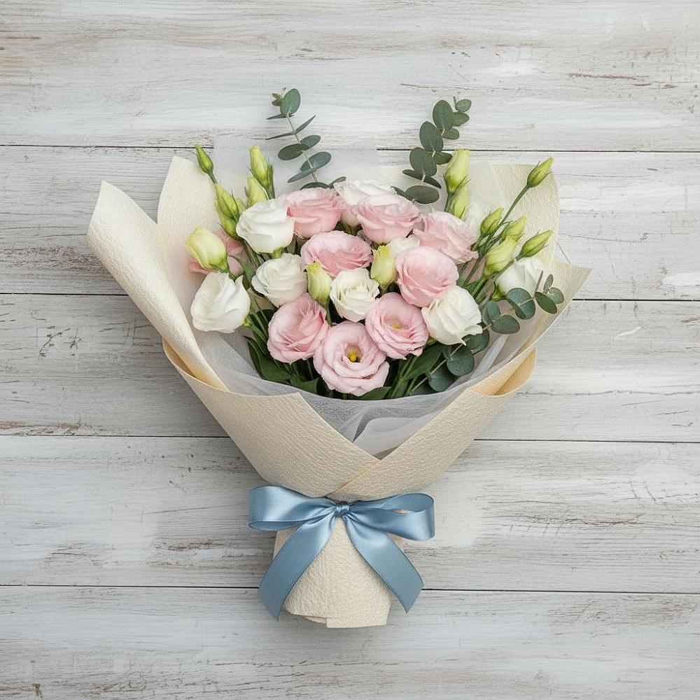 Букет цветов из: Лизиантусы в Новосолдатке